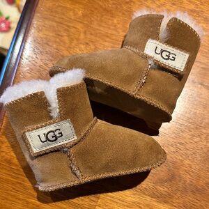 UGG Tan Baby Booties with White Lining